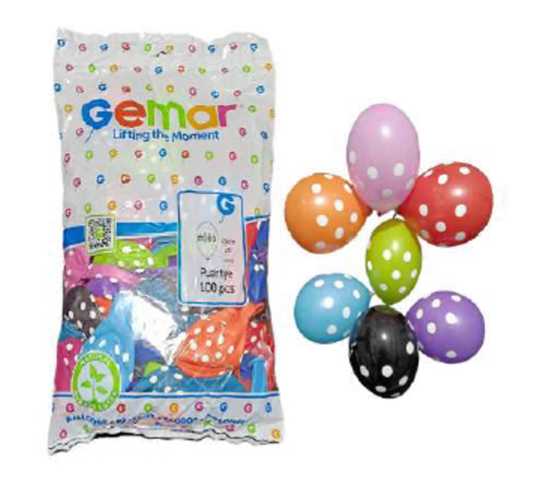 Gemar Balon İç Mekan Puantiye Çepeçevre Baskılı Balon 100 LüBalon