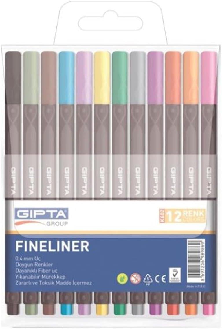 Gıpta Fineliner Kalem 0,4Mm - Pp Kutu - Üçgen - 12 Renk
