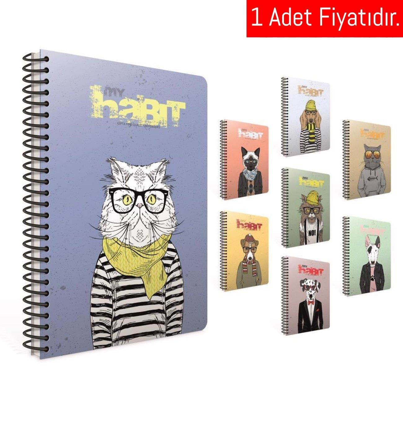 Gıpta Habıt Spr.Karton Kpk. Defter A4 100-4 Yp Kareli (1 Adet)Gıpta Habıt Spr.Karton Kpk. Defter A4 100-4 Yp Kareli - Kirtasiyem.netSert Kapak Defterler