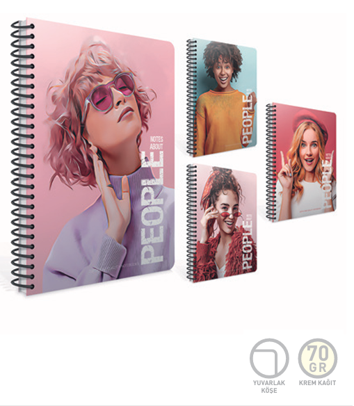Gıpta People Spr.Sert.Kpk.Defter 17X24 120 Yp. ÇizgiliGıpta People Spr.Sert.Kpk.Defter 17X24 120 Yp. Çizgili - Kirtasiyem.netSpiralli Sert Kapak Defterler