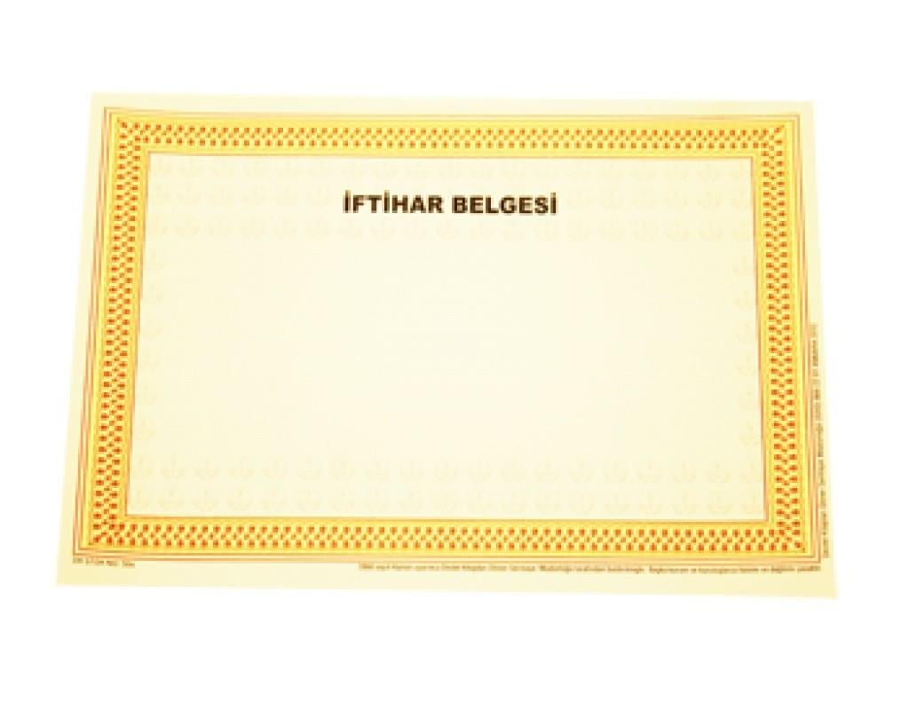 Gülpaş İftihar Belgesi 100 Lük A-5Gülpaş İftihar Belgesi 100 Lük A-5 - Kirtasiyem.netDiğer Kağıt Ürünleri