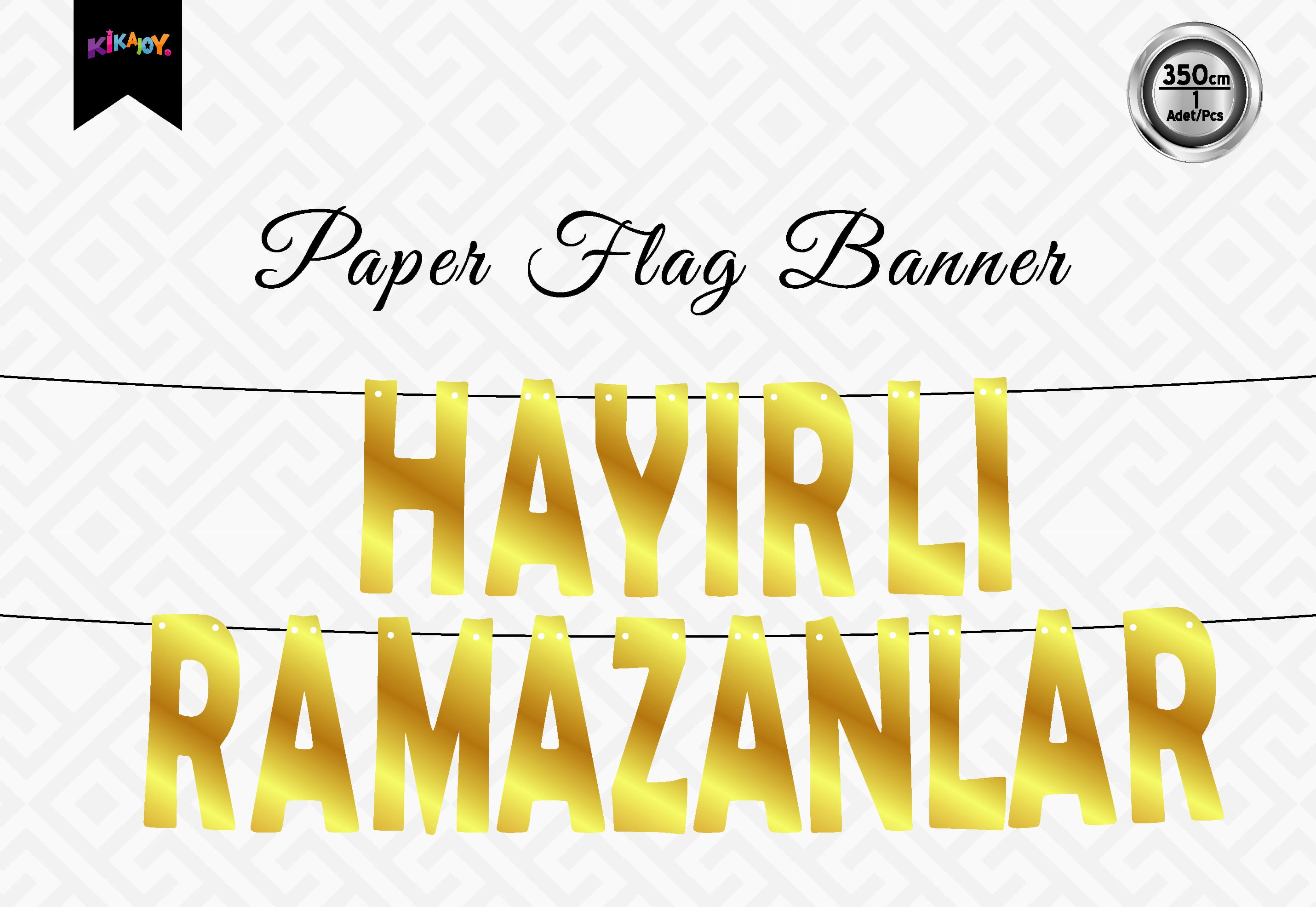 Hilal Ramazan Harf Yazı Seti -Metalize Hayırlı Ramazanlar-Işıklı Süsler