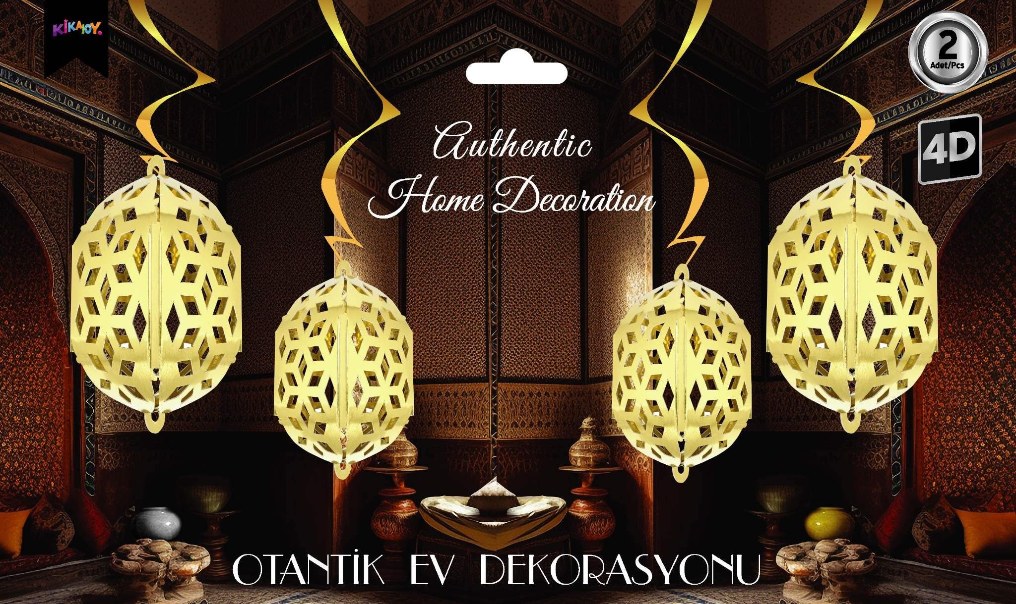 Hilal Ramazan Otantik Ev Dekorasyon Seti 2li No:4Işıklı Süsler