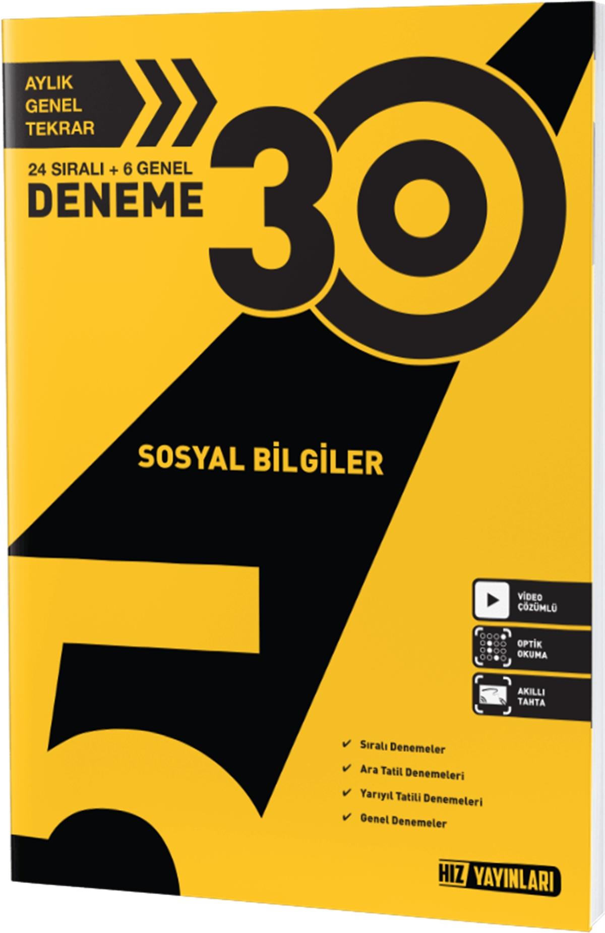 Hız Yayınları 5. Sınıf Sosyal Bilgiler Deneme 30 LuHız Yayınları 5. Sınıf Sosyal Bilgiler Deneme 30 Lu - Kirtasiyem.net5.Sınıf