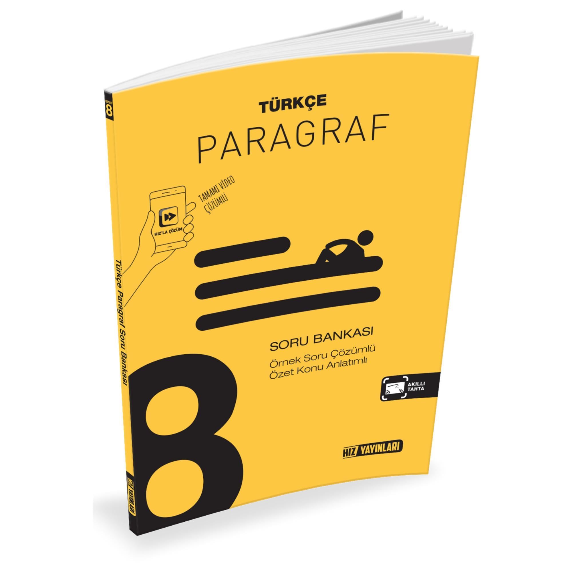 Hız Yayınları 8. Sınıf Türkçe Paragraf Soru Bankası 2Hız Yayınları 8. Sınıf Türkçe Paragraf Soru Bankası 2 - Kirtasiyem.net8.Sınıf