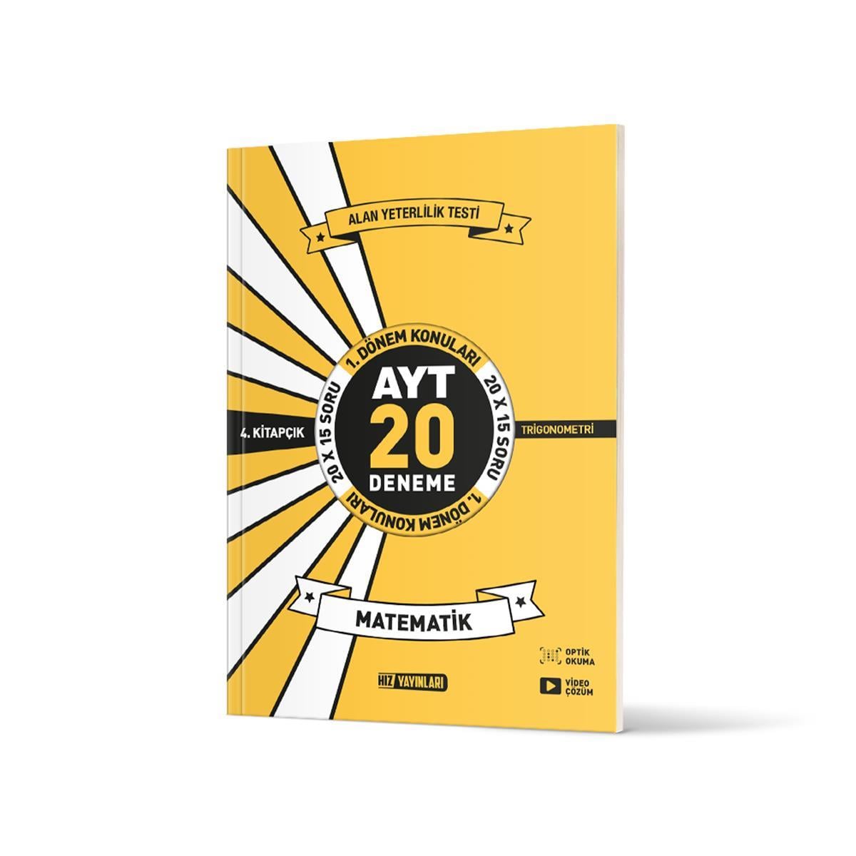 Hız Yayınları Ayt Matematik 20 li İlk Dönem Deneme 4. KitapHız Yayınları Ayt Matematik 20 li İlk Dönem Deneme 4. Kitap - Kirtasiyem.netAYT