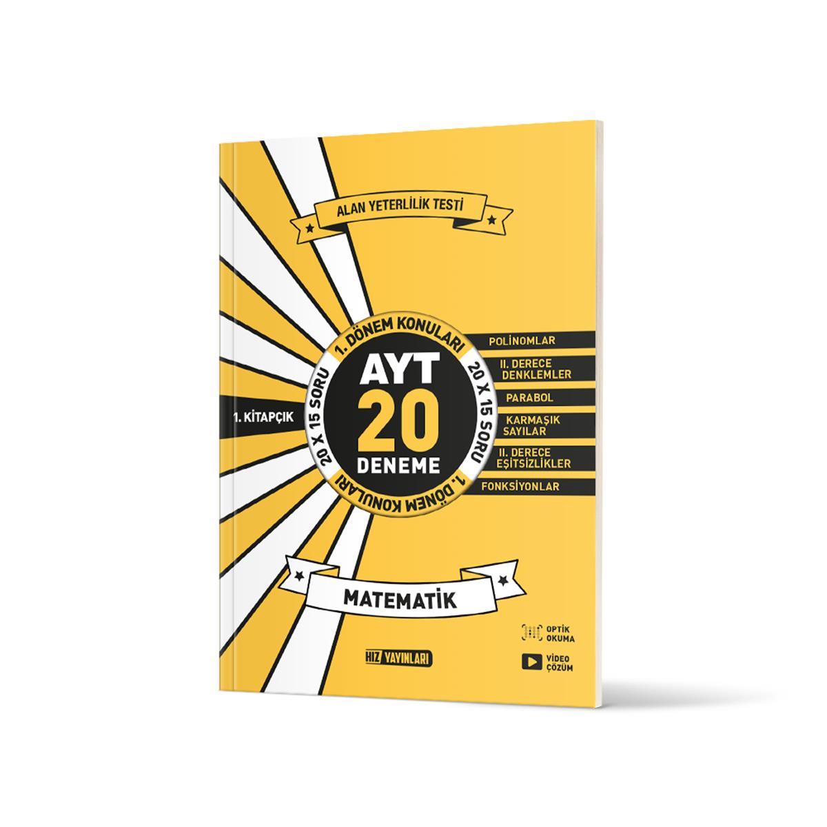 Hız Yayınları Ayt Matematik 20 li İlk Dönem Deneme 1. KitapHız Yayınları Ayt Matematik 20 li İlk Dönem Deneme 1. Kitap - Kirtasiyem.netAYT