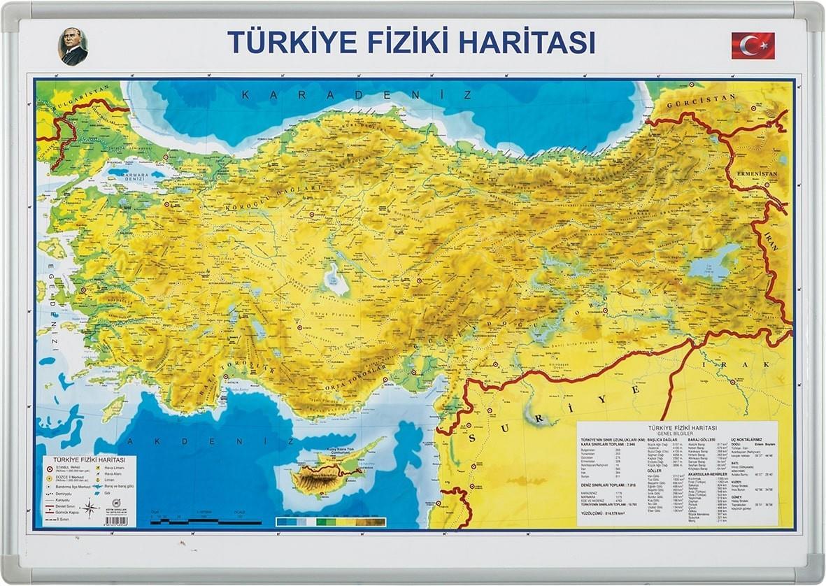 İnter 70X100 Türkiye Fiziki Haritası Alüminyum Çerçeve Duvara Monte İnter 70X100 Türkiye Fiziki Haritası Alüminyum Çerçeve Duvara Monte  - Kirtasiyem NetOkul Lehva Ve İşaretleri