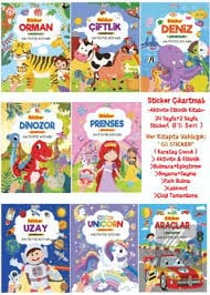 Karatay Sticker Çıkartmalı Aktivite Kitabı(8 Kitap)(Araçlar-Çiftlik-Deniz-Dinozor-Orman-Prenses-UnıcAtasözleri Ve Deyimler Sözlüğü