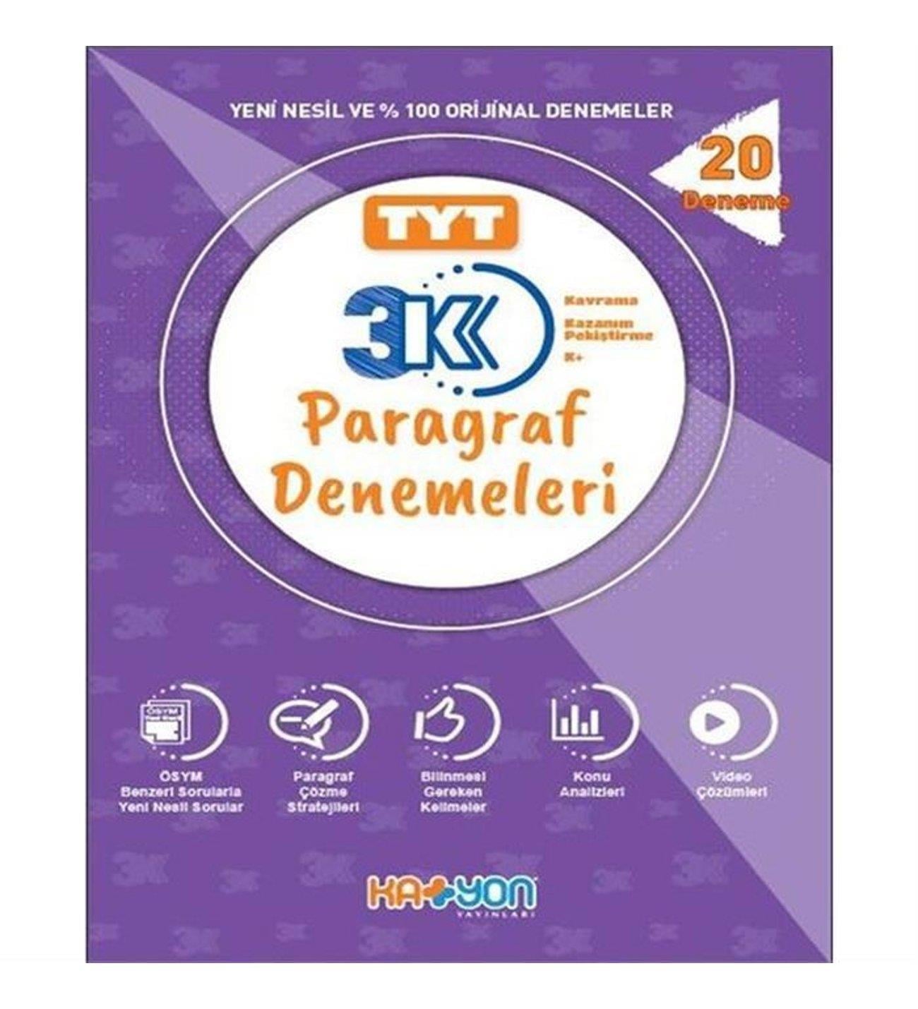 Katyon Tyt 3K Paragraf Denemeleri 20 DenemeKatyon Tyt 3K Paragraf Denemeleri 20 Deneme - Kirtasiyem.netTYT