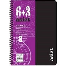 Keskin A4 6+3 x 25=225 Yp.Ayraçlı PP Kapak Asist DefterSeperatörlü ( Ayraçlı ) Defterler