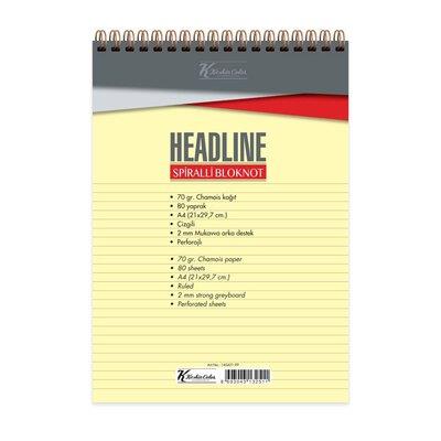 Keskin A4 80-1 Yp.Çiz Karton Kp.Spr.Headline BloknotKeskin A4 80-1 Yp.Çiz Karton Kp.Spr.Headline Bloknot - Kirtasiyem.netSpiralli Bloknotlar