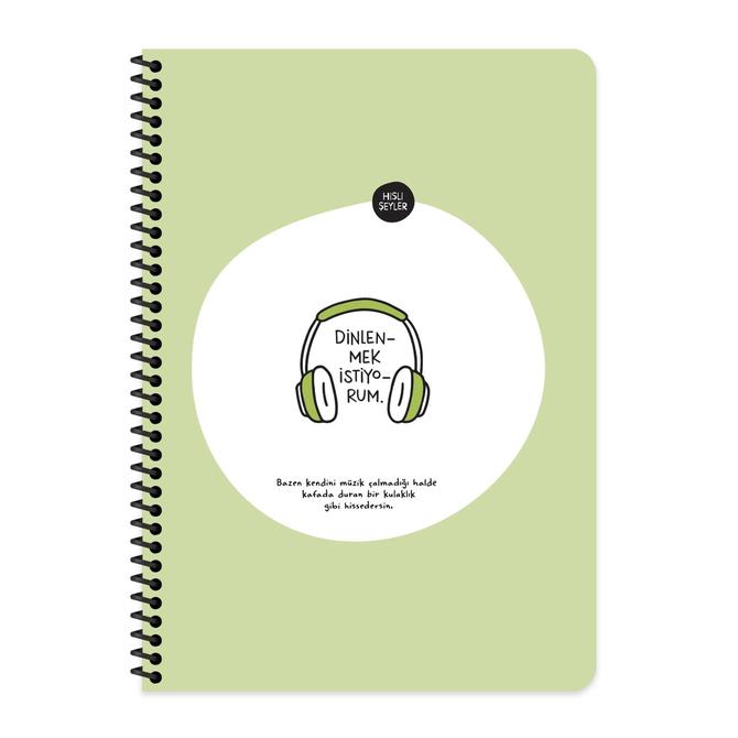 Keskin Hisli Şeyler A4 80Yp.Kar.Spr.Stickerli Defter - Dinlenmek İstiyorumSert Kapak Defterler