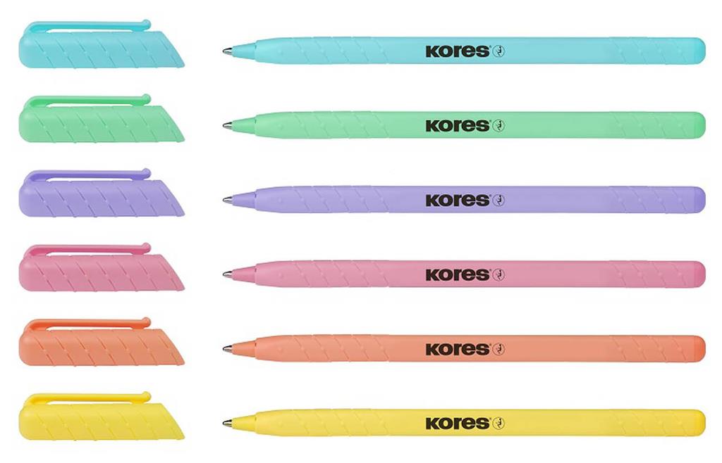 Kores K0R M Pastel Gövdeli Karışık Tükenmez Kalem Mavi