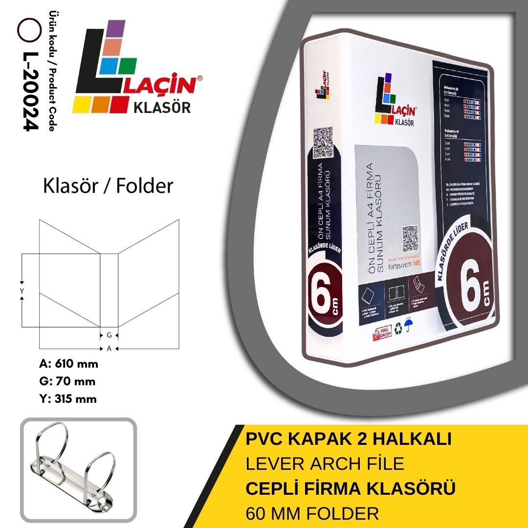 Laçin Firma Klasörü A4 2 Halkalı 6 CM BeyazBüro Klasörleri