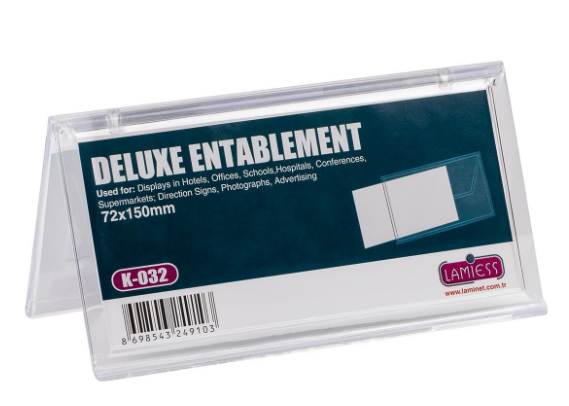 Lamiess Masa Üstü İsimlik K-032 Yatay 72X150 Mm.