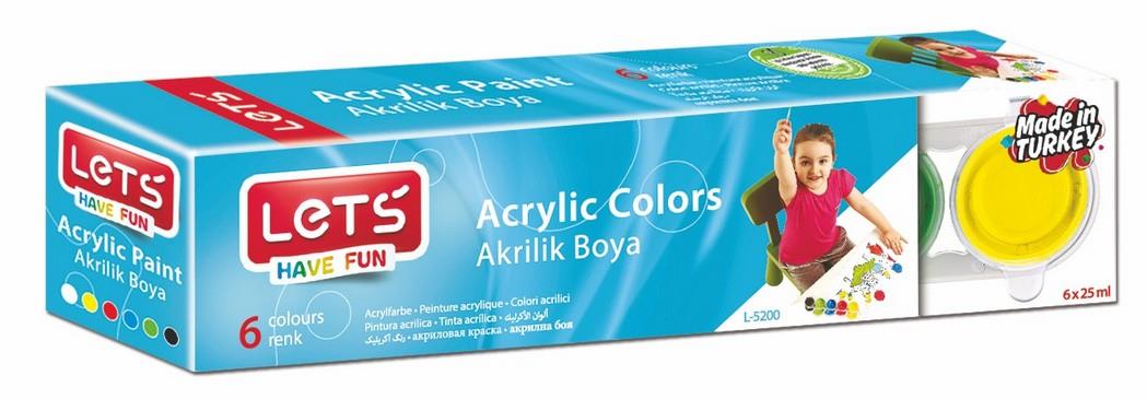 Lets Akrilik Boya Ana Renkler 25 Mg 6 Renk L-5200