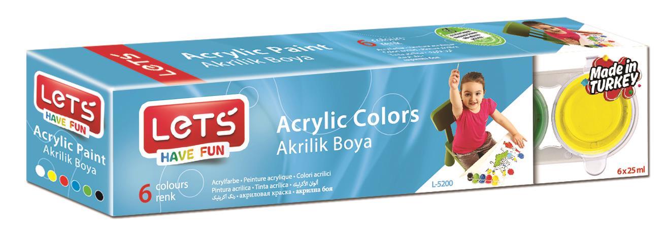 Lets Akrilik Boya Ana Renkler 25 Mg 6 Renk L-5200