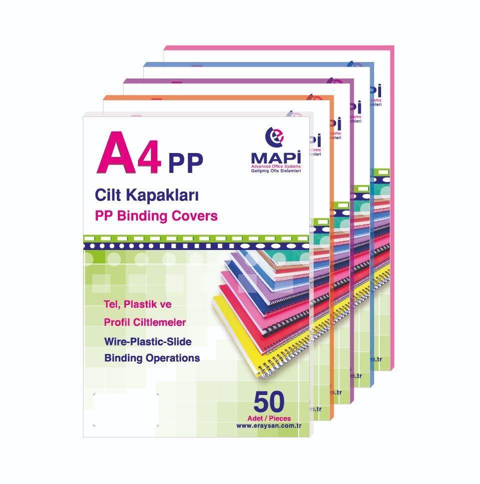 Mapi A4 Pp Şeffaf Kapak (Kum Desen) 450 Mic. Şeffaf Buzlu _50