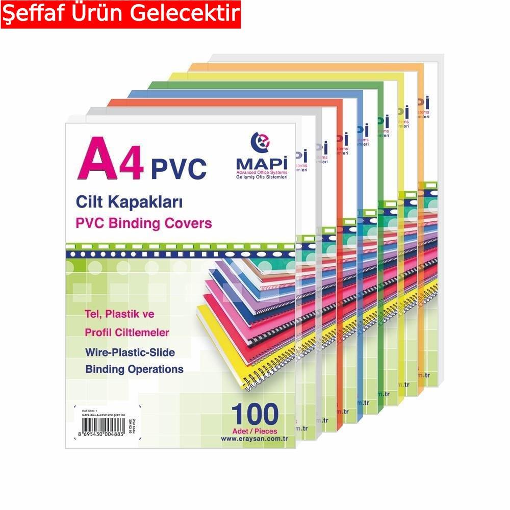 Mapi A4 PVC Cilt Kapak Şeffaf  100 lüMapibind 160M. Cilt Kapağı A-4 Pvc Kapak.Şeffaf 100 Ad. - Kirtasiyem.netCilt Kapağı