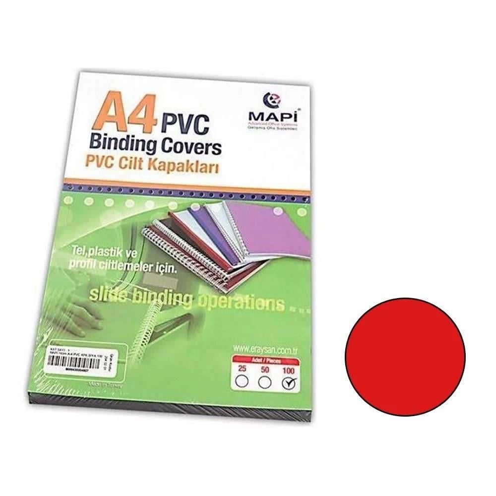 Mapi A4 PVC Cilt Kapak Şeffaf Kırmızı100 lüMapibind 160 M A-4 Pvc Kapak Şeffaf Kırmızı 100 Ad. - Kirtasiyem.netCilt Kapağı