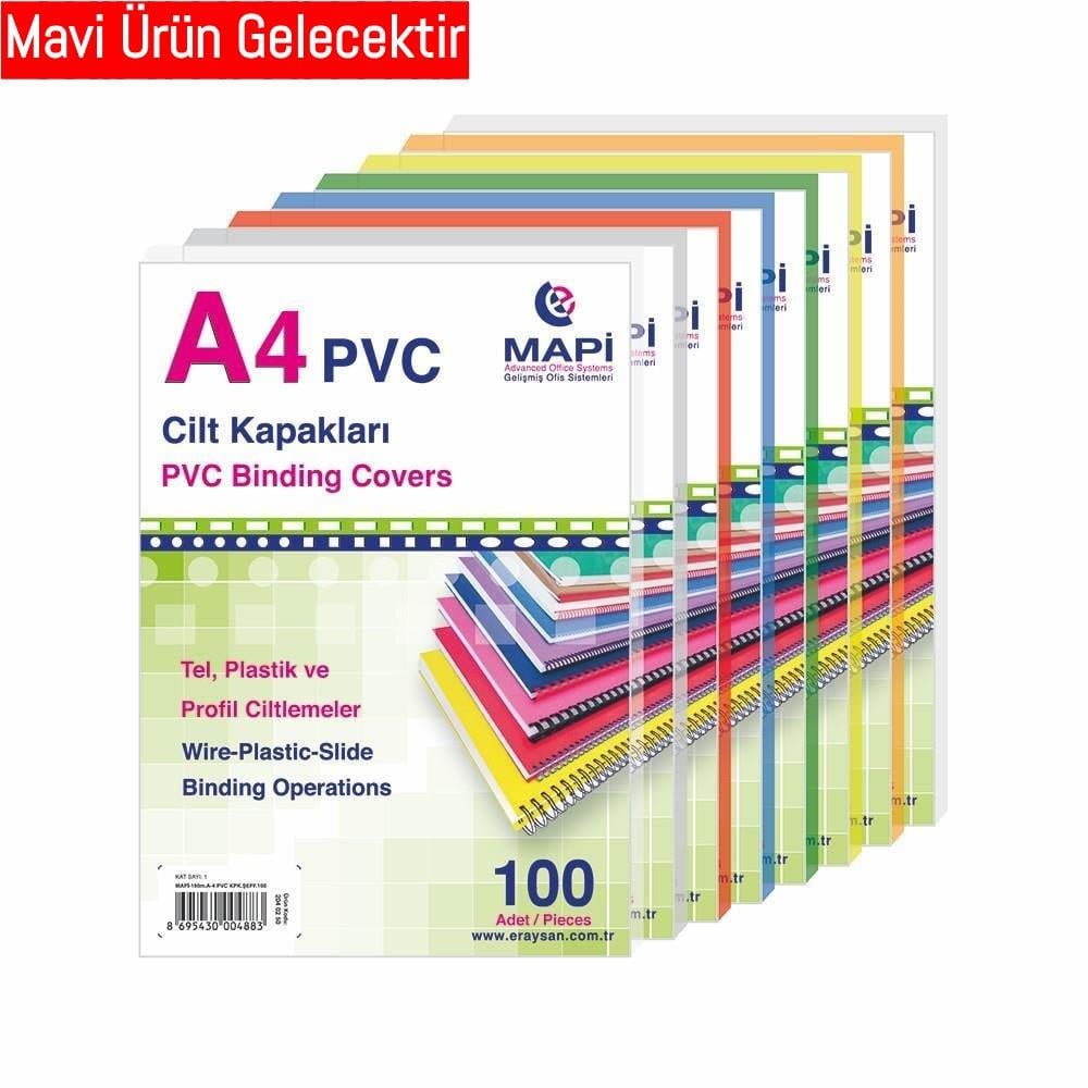 Mapi A4 PVC Opak Cilt Kapak Mavi 100 lüMapibind 160M. Cilt Kapağı A-4 Pvc Kapak.Mavi 100 Ad. - Kirtasiyem.netCilt Kapağı