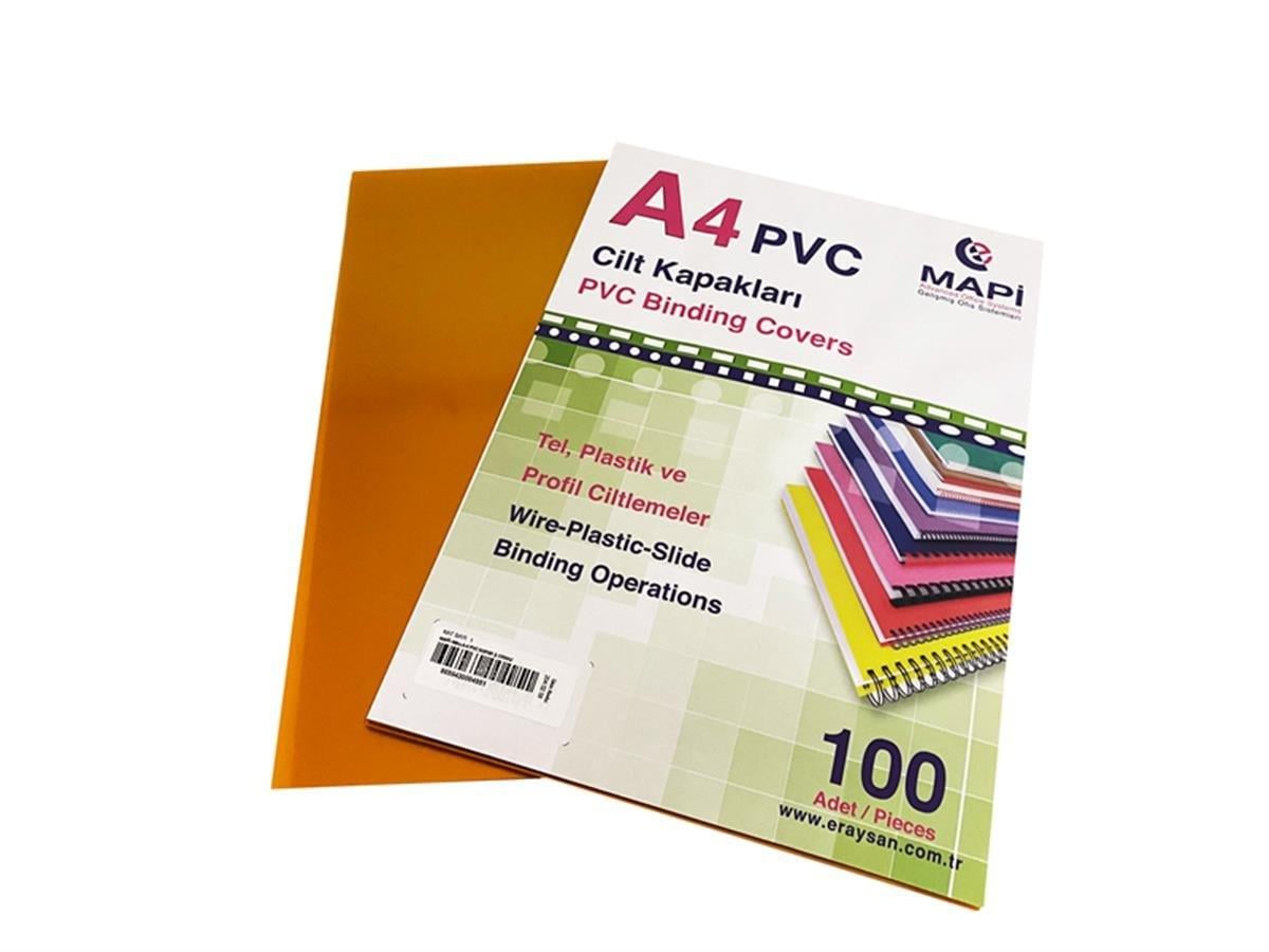 Mapibind 160M.A-4 Pvc Kapak Şef.Turuncu 100 Ad.Mapibind 160M.A-4 Pvc Kapak Şef.Oranj 100 Ad. - Kirtasiyem.netCilt Kapağı