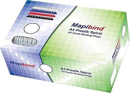 Mapibind 19mm plastik spiral beyaz 100 ad.Mapibind 19Mm Plastik Spiral Beyaz   100 Ad. - Kirtasiyem.netPlastik Kapak Defterler