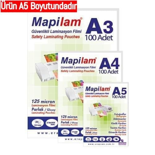 Mapilam 125 Mic. Parlak Laminasyon Filmi (B. Kimlik) 85x115 100 LÜMapilam Laminasyon 85X115 125 Mic.Parl.Polyester. 100 Ad. - Kirtasiyem.netLaminasyon Filmi