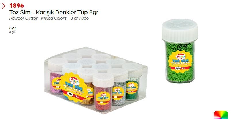 Mas Elişi Pulu - Karışık Renkler - 6 gr Tüp -  Yuvarlak 1902Pullar