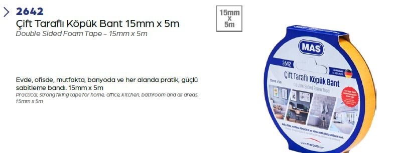 Mas Maskeleme Bandı - 12X40 M 2647Mas Maskeleme Bandı - 12X40 m 2647 - Kirtasiyem.netMaskeleme Bantları