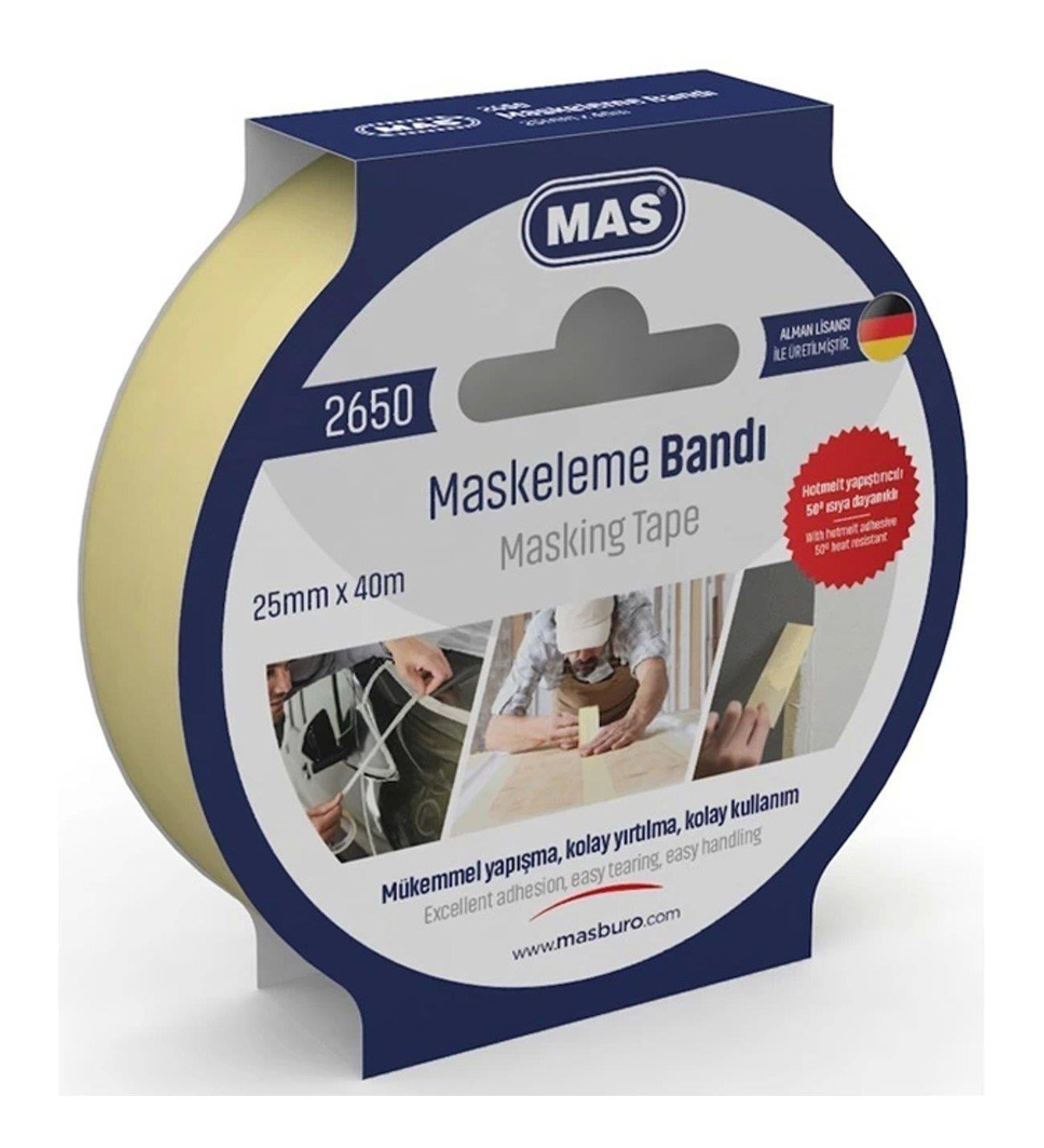 Mas Maskeleme Bandı - 25X40 m 2650Mas Maskeleme Bandı - 25X40 m 2650 - Kirtasiyem.netMaskeleme Bantları