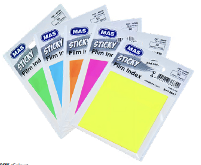 Mas Yap. Transparan Pp Not Kağıdı - 76*76 - Neon - 50 S - Oranj 3367Yapışkanlı Not Kağıtları