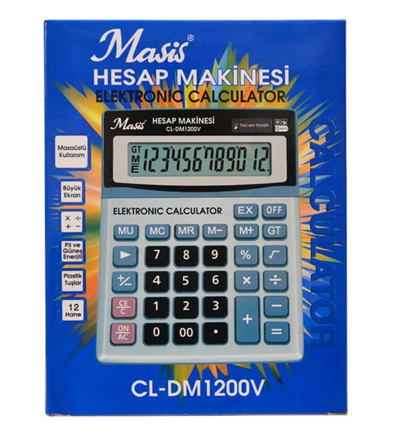 Masis Hesap Makinesi 12 Haneli DM1200VMasis Hesap Makinesi 12 Haneli DM1200V - Kirtasiyem.netHesap Makineleri