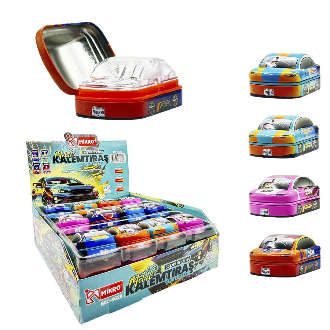 Mikro Mk-6628 Çiftli Metal Kalemtıraş Super Engıne *24Kalemtraşlar