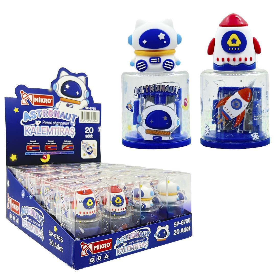 Mikro Sp-6765 Figürlü Pvc Kalemtıraş AstronotKalemtraşlar