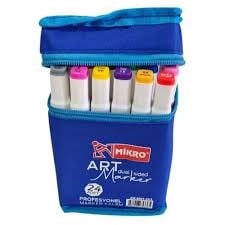 Mikro Zw-8001-24 Art Çift Taraflı Marker ÇantalıMarkörler