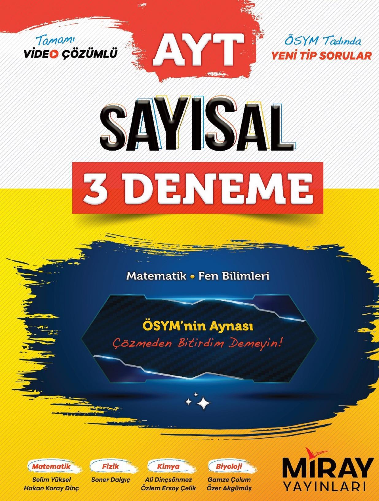 Miray AYT Sayısal 3 Deneme Matematik-Fen BilimleriMiray AYT Sayısal 3 Deneme Matematik-Fen Bilimleri - Kirtasiyem.netAYT