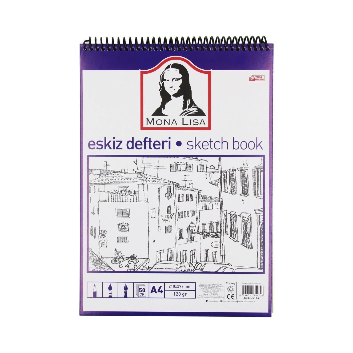 Monalisa Eskiz Defteri A4 120 G 50 Yp Telli        --MN13-4Monalisa Eskiz Defteri A4 120 G 50 Yp Telli        --MN13-4 - Kirtasiyem.netEskiz Defterleri