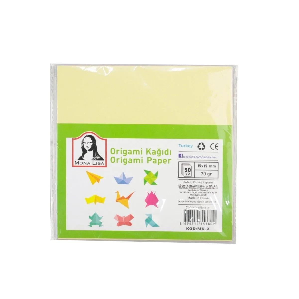 Monalisa Origami Kağıdı 15X15 50 Yap.        --MN10-3Monalisa Origami Kağıdı 14.8X14.8 - Kirtasiyem.netDiğer Kağıtlar