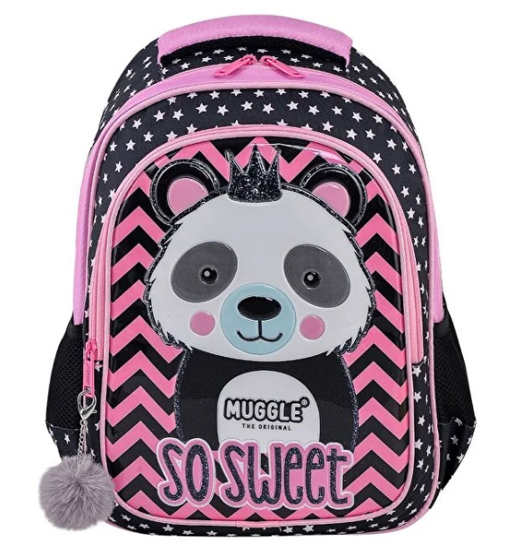 Muggle Mu-7303 Panda Siyah Okul Çantası