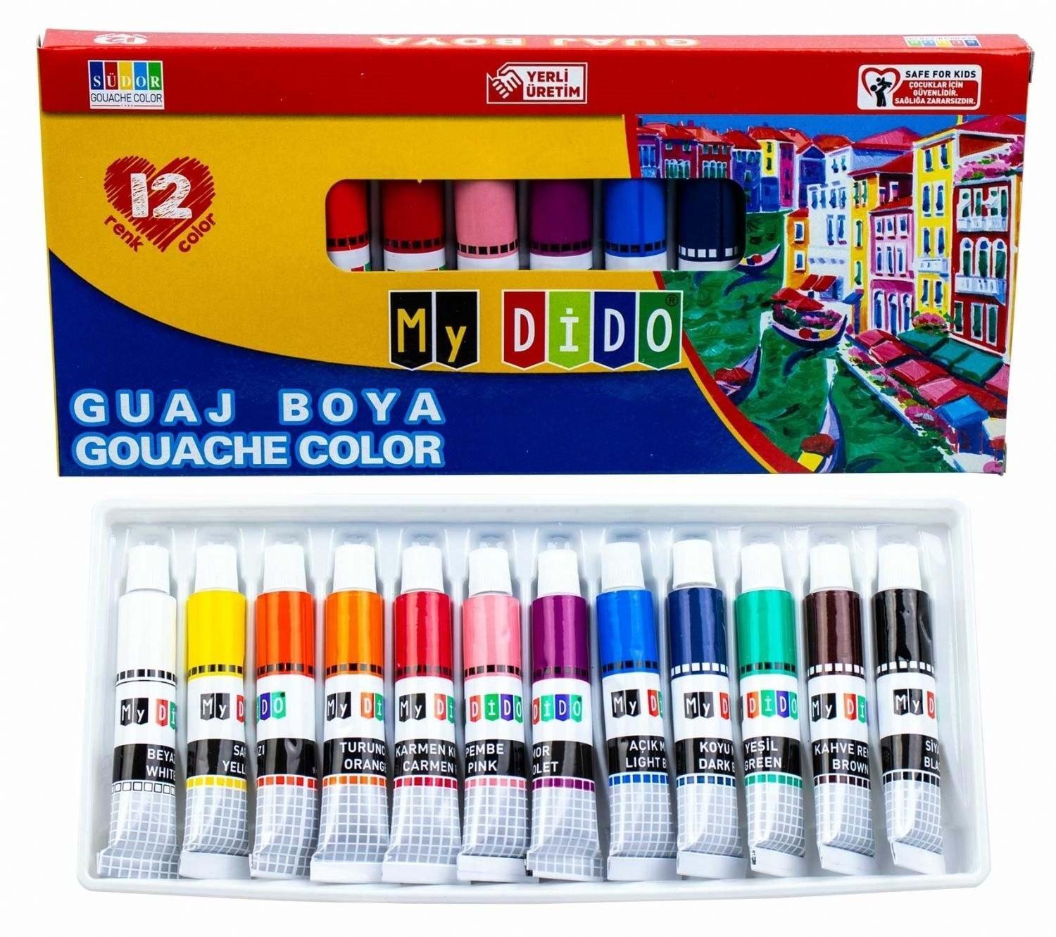 Mydido Guaj Boya 12X9 Ml Tüp        --MY54Mydido Guaj Boya 12X9 Ml Tüp        --MY54 - Kırtasiyem.netGuaj Boyalar