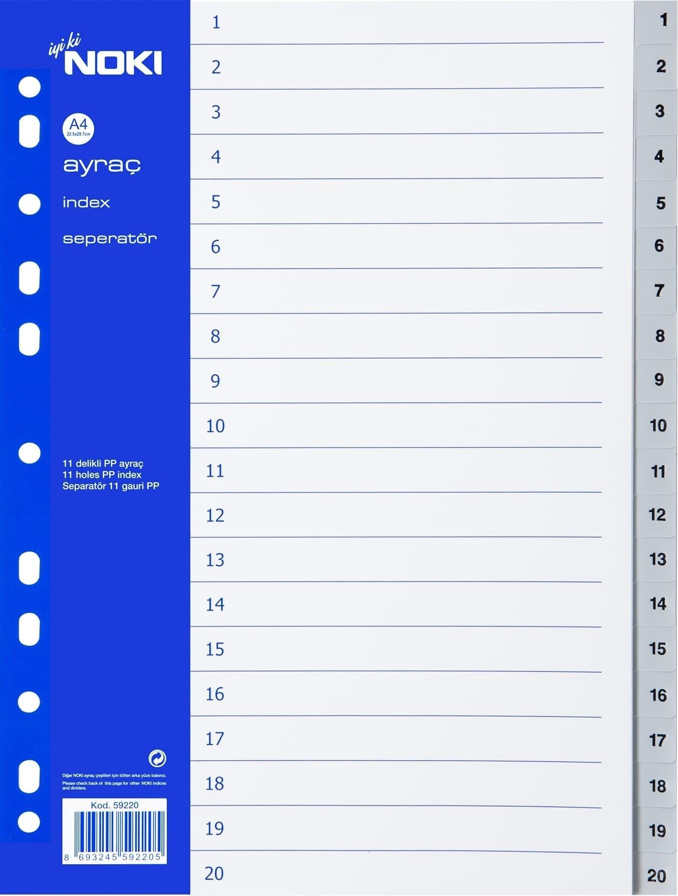 Noki Ayraç Pp 1-20 RakamNoki Ayraç Pp 1-20 Rakam - Kirtasiyem.netSeperatörler ( Ayraçlar )