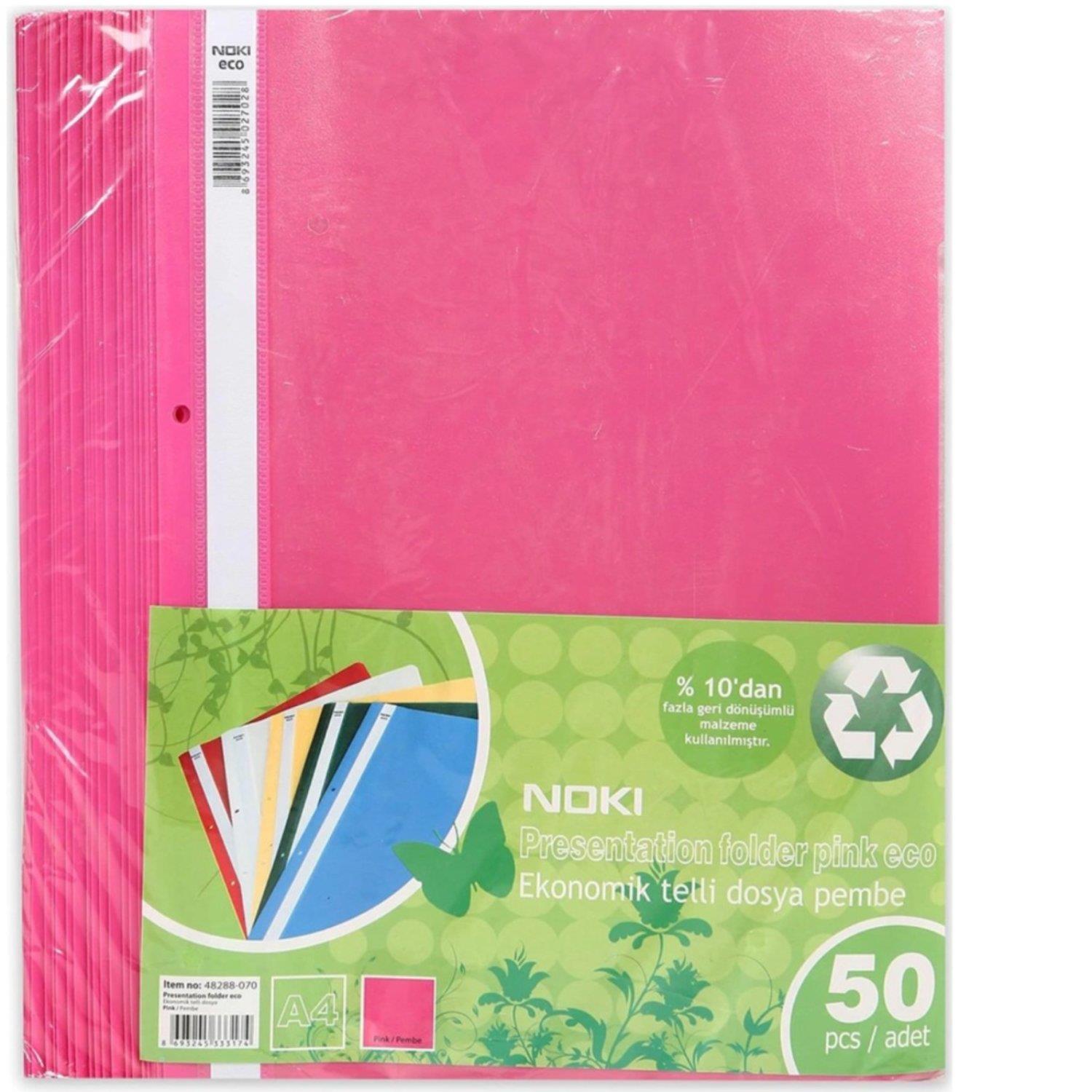 Noki Eco Telli Dosya Pembe 50 liNoki Eco Telli Dosya Pembe A4 - Kirtasiyem.netTelli Dosyalar