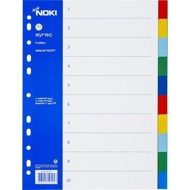 Noki Seperatör Ayraç Pp 1-10 2X5 RenkNoki Seperatör Ayraç Pp 1-10 2X5 Renk - Kirtasiyem.netSeperatörler ( Ayraçlar )