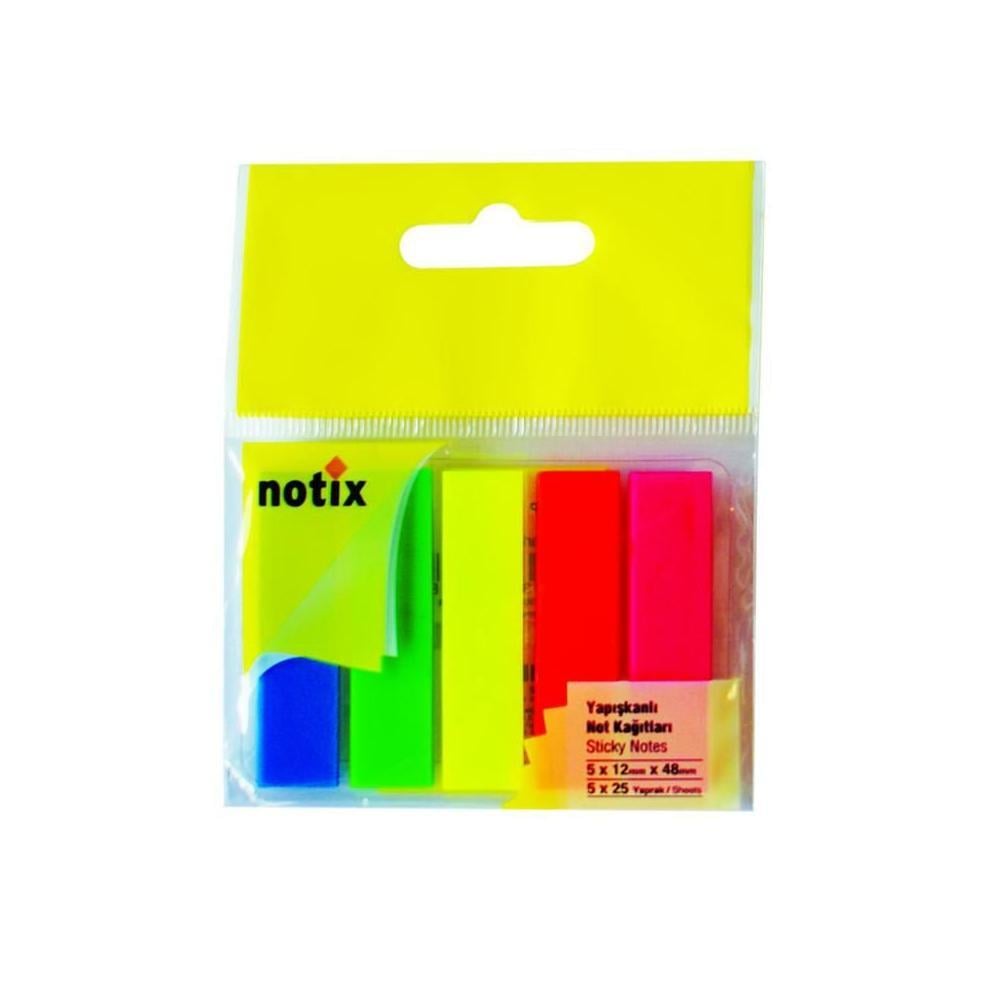 Notix Yapışkanlı Not Kağıdı Neon Ayraç 5 Renk Asmalı 125 YaprakNotix Yapışkanlı Not Kağıdı Neon Ayraç 5 Renk Asmalı 125 Yaprak - Kirtasiyem.netYapışkanlı Not Kağıtları