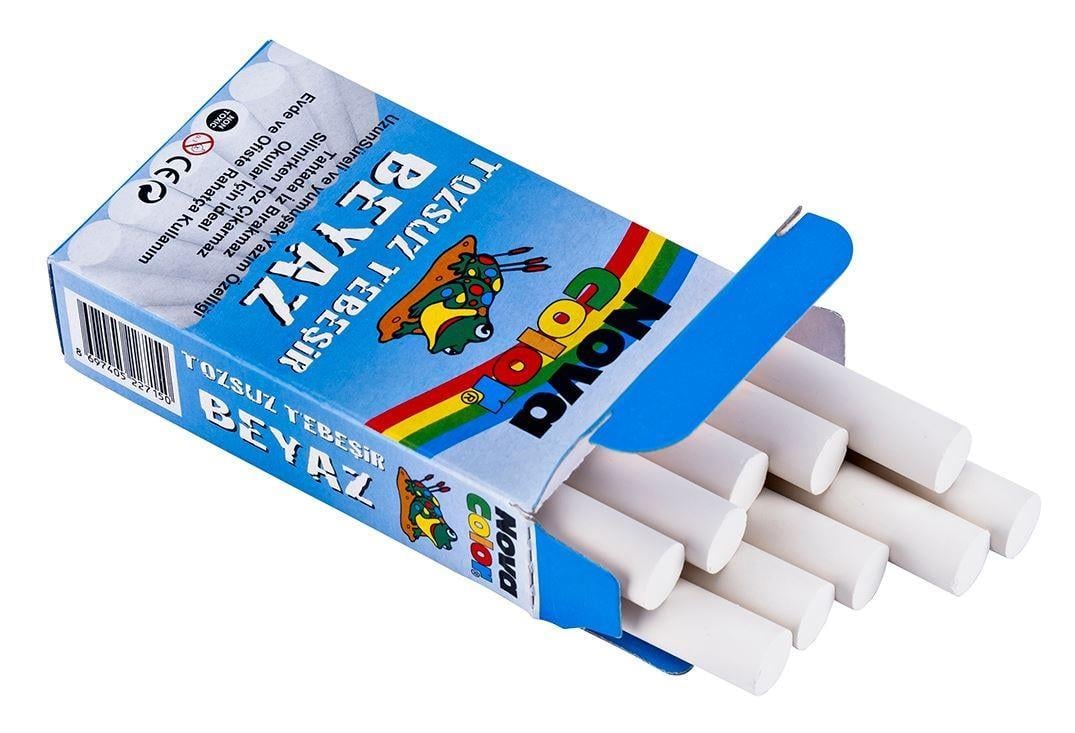 Nova Color Tozsuz Tebeşir Beyaz 10 Lu Nc-4110