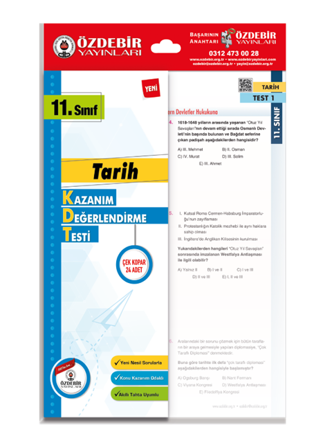 Özdebir 11.S. Kazanım Değerlendirme Yaprak Test TarihÖzdebir 11.S. Kazanım Değerlendirme Yaprak Test Tarih - Kirtasiyem.net11.Sınıf