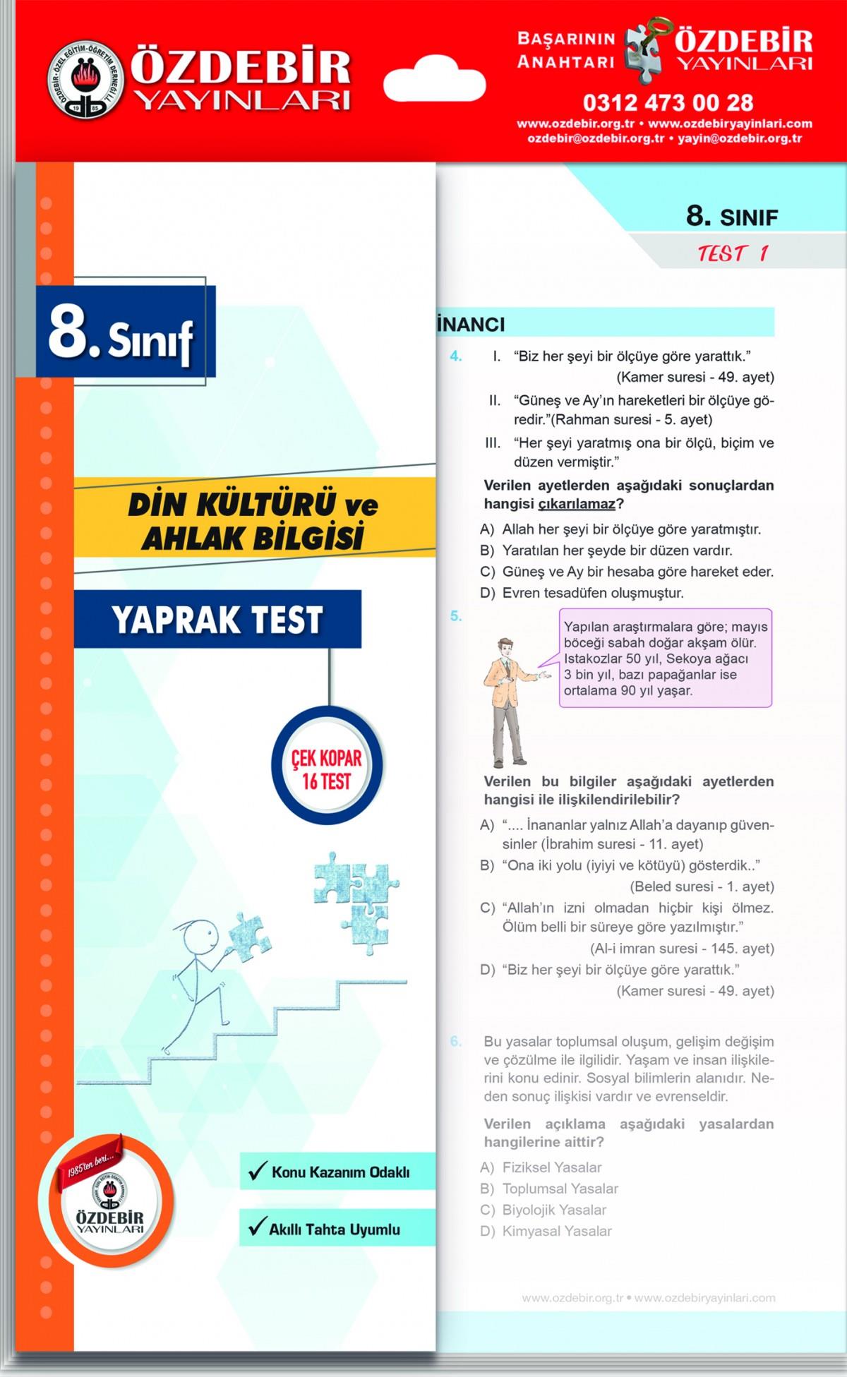 Özdebir 8.S. Poşet Yaprak Test Din Kült. Ve Ahl. Bilg. Özdebir 8.S. Poşet Yaprak Test Din Kült. Ve Ahl. Bilg.  - Kirtasiyem.net8.Sınıf