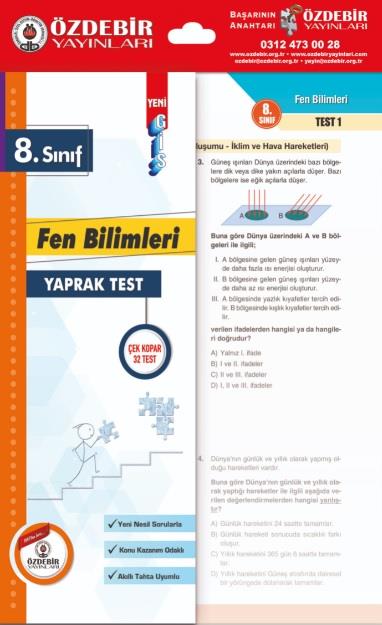 Özdebir 8.S. Poşet Yaprak Test Fen B.Özdebir 8.S. Poşet Yaprak Test Fen B. - Kirtasiyem.net8.Sınıf